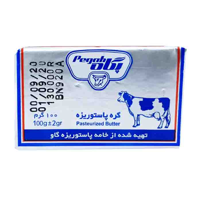 عکس اصلی کره پاستوریزه حیوانی مقدار 100 گرم پگاه